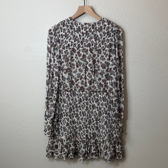 Veronica Beard Saera Floral Smocked Chiffon Mini Dress Size 8 - Picture 7 of 8